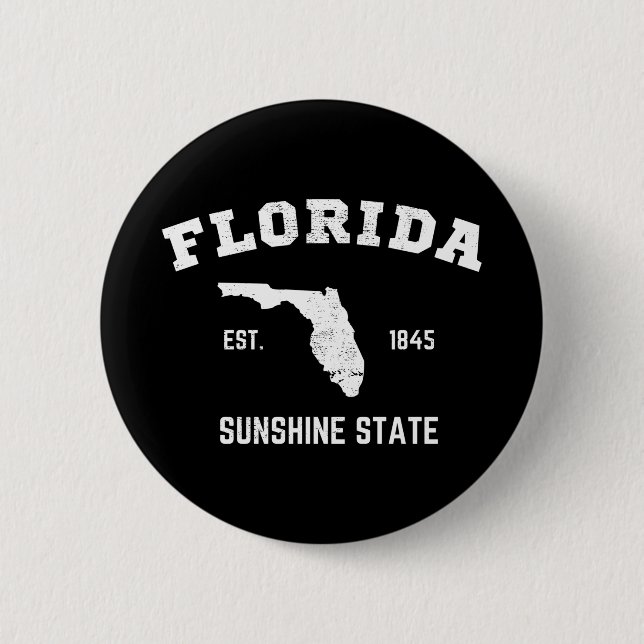 Florida Est 1845 Sunshine State Button (Front)