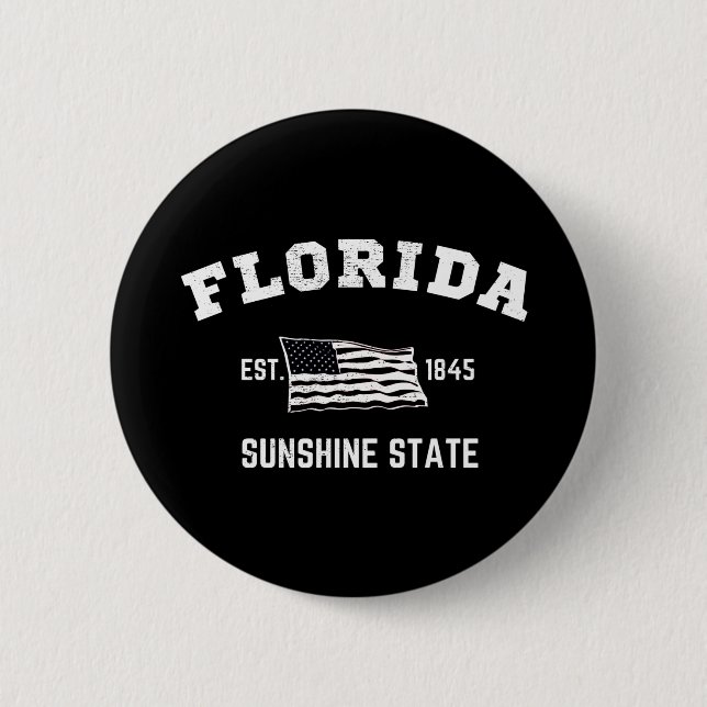 Florida  Est, 1845 Sunshine State Button (Front)
