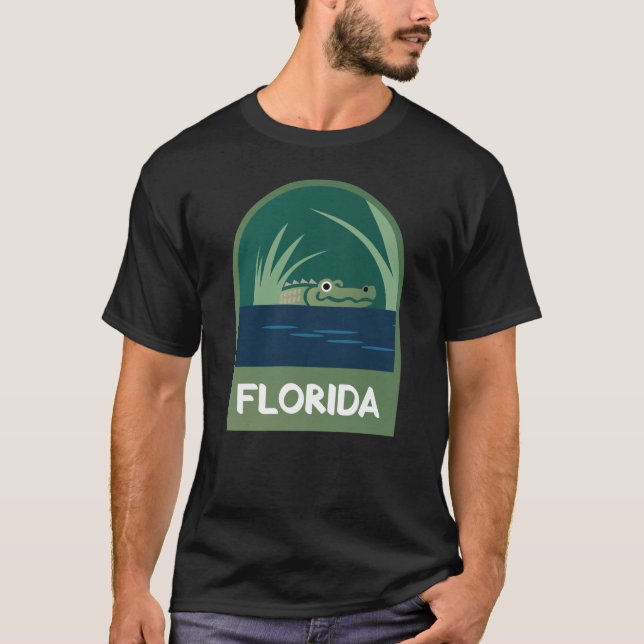 Florida Everglades Alligator Badge T-Shirt (Front)
