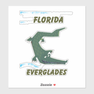 Florida Everglades Alligator vacation art. Sticker