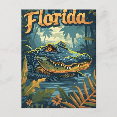 Florida Everglades Alligator Vintage Postcard