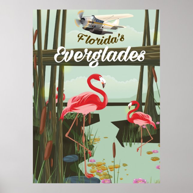 Florida Everglades cartoon poster (Front)