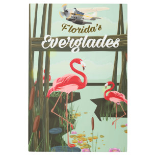 Florida Everglades cartoon travel poster
