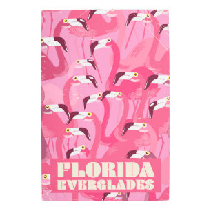Florida Everglades Flamingo vintage travel poster