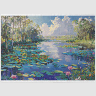 Florida Everglades River Lily Pads Decoupage Tissue Paper