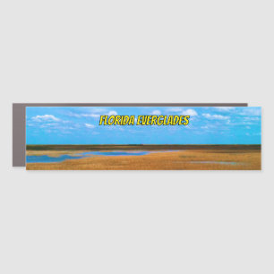 Florida Everglades Sawgrass, Sky & Reflections Car Magnet