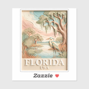 Florida Everglades Wildlife Bird Texture Landscape Sticker
