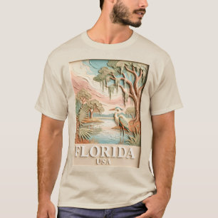Florida Everglades Wildlife Bird Texture Landscape T-Shirt