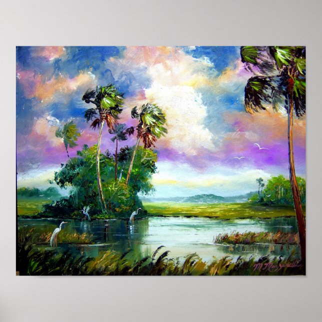 Florida Everglades Wind Painting Poster (Front)