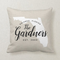 Florida Family Monogram State Throw Pillow