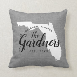 Florida Family Monogram State Throw Pillow