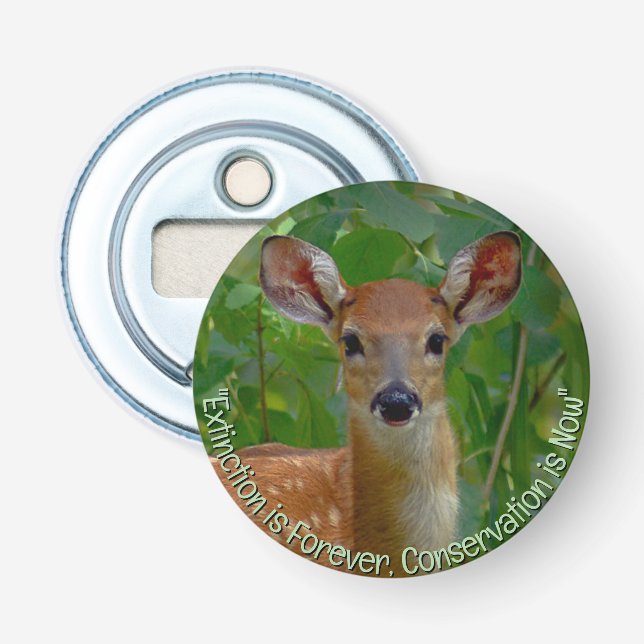 "Florida Fawn" Button Bottle Opener (Front)