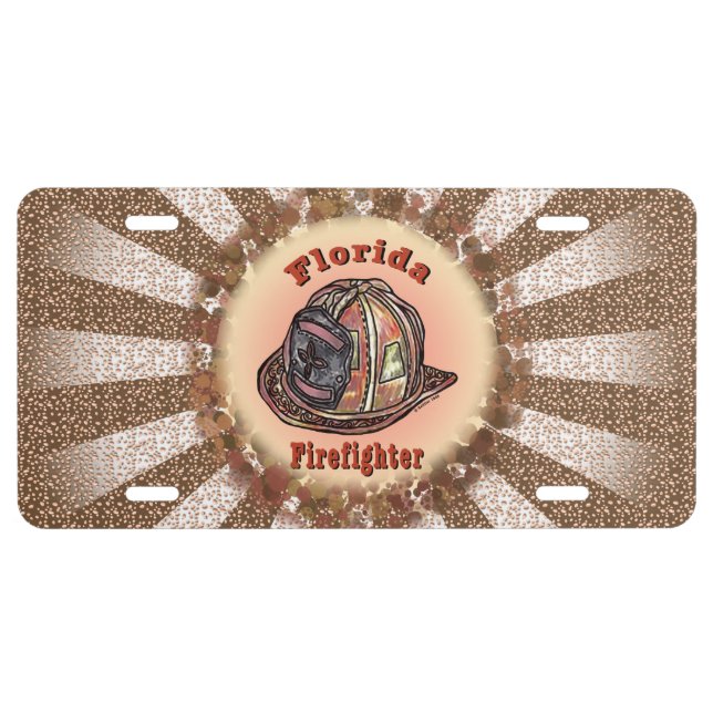Florida Firefighter  License Plate (Front)