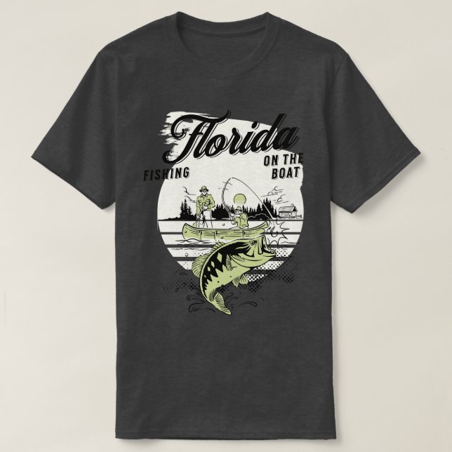 Florida Fishing On The Boat TShirt (Design Front)