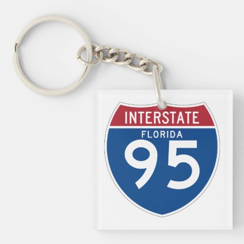 Florida FL I_95 Interstate Highway Shield _ Keychain