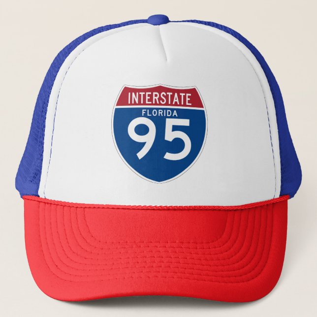 Florida FL I-95 Interstate Highway Shield - Trucker Hat (Front)