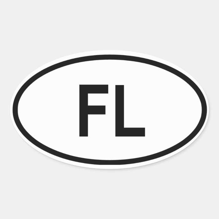 Florida "FL" Oval Sticker