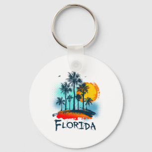 Florida Fl Summer Miami Vibes Beach Sunshine State Keychain