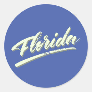 Florida FL Sunshine State Classic Round Sticker