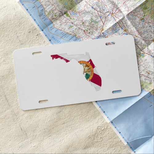 Florida flag and map license plate