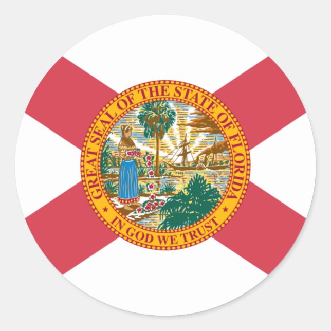 Florida Flag Classic Round Sticker (Front)