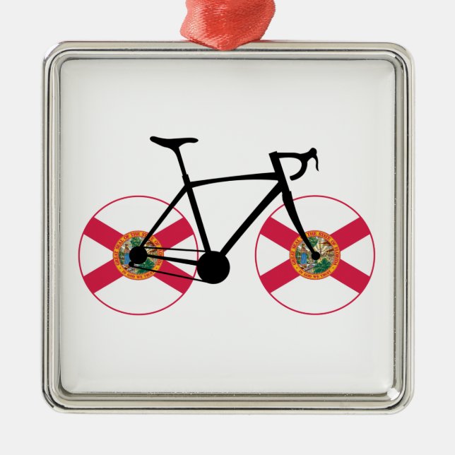 Florida Flag Cycling Metal Ornament (Front)