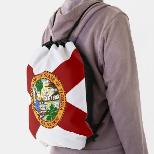 Florida flag drawstring bag