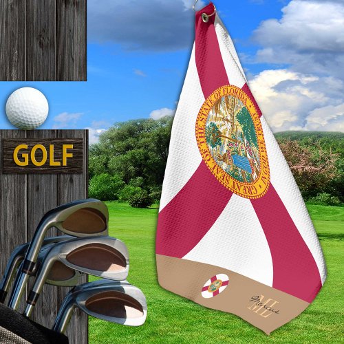 Florida flag  Florida monogrammed  golf towel