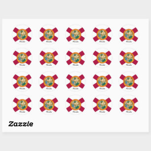 Florida Flag & Florida State USA / sports Classic Round Sticker