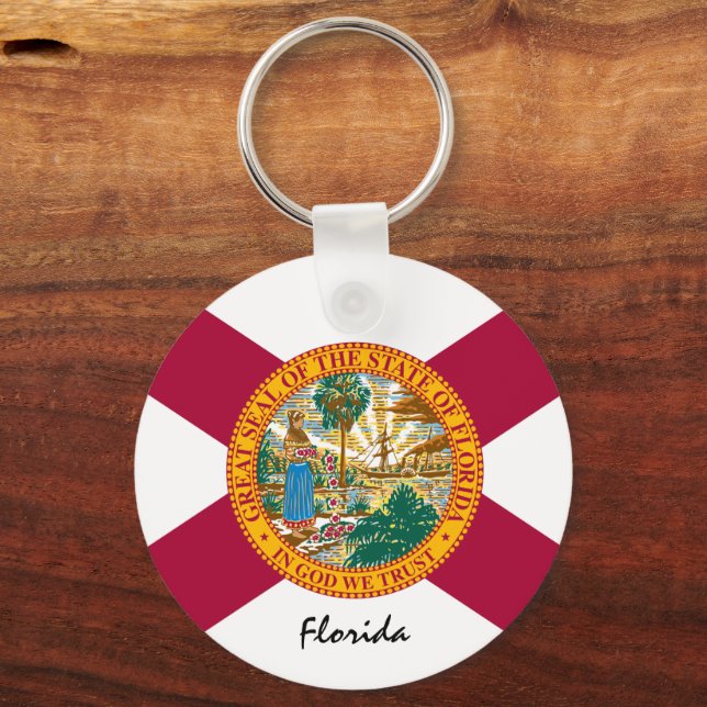 Florida Flag & Florida State USA / sports Keychain (Front)