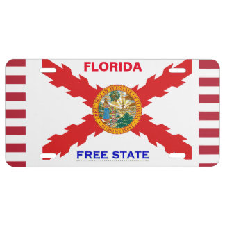Florida flag free state License Plate