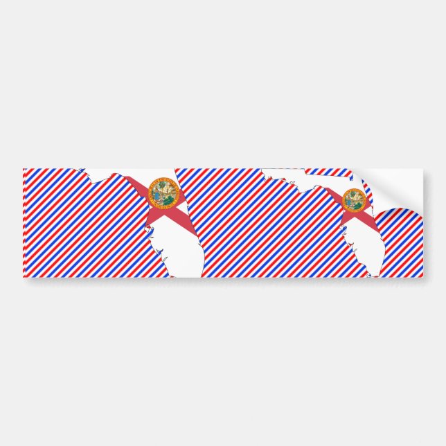 Florida Flag Map Bumper Sticker (Front)