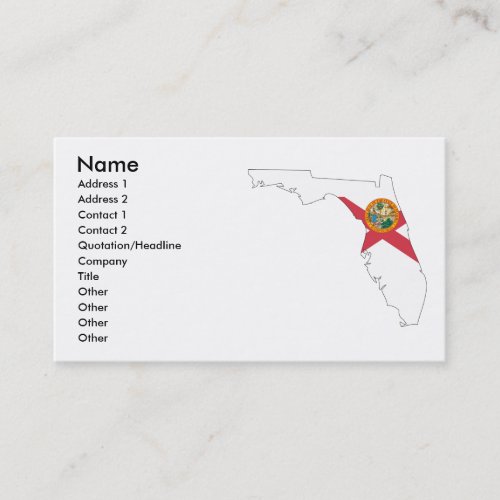 Florida Flag Map Business Card