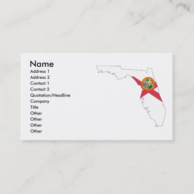 Florida Flag Map Business Card (Front)