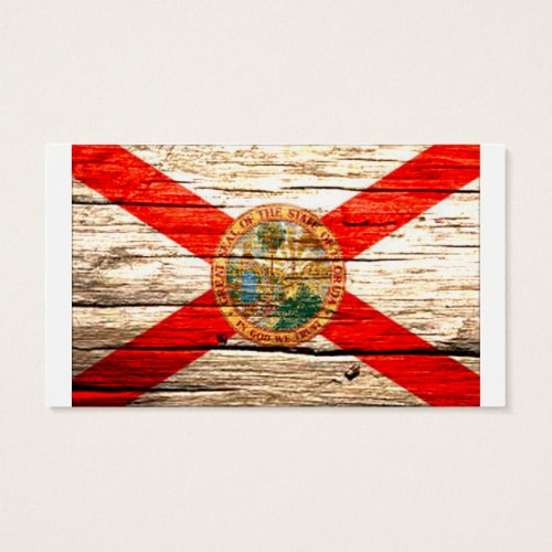 Florida Flag old wood Business Cards