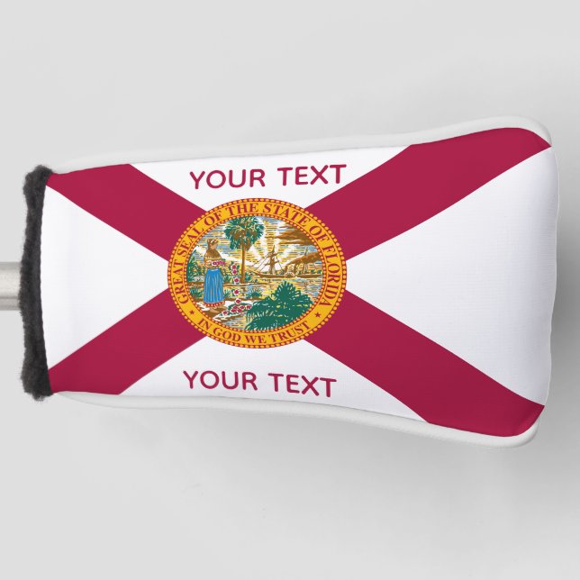  Florida Flag Personalized Putter Golf Head Cover (Front)