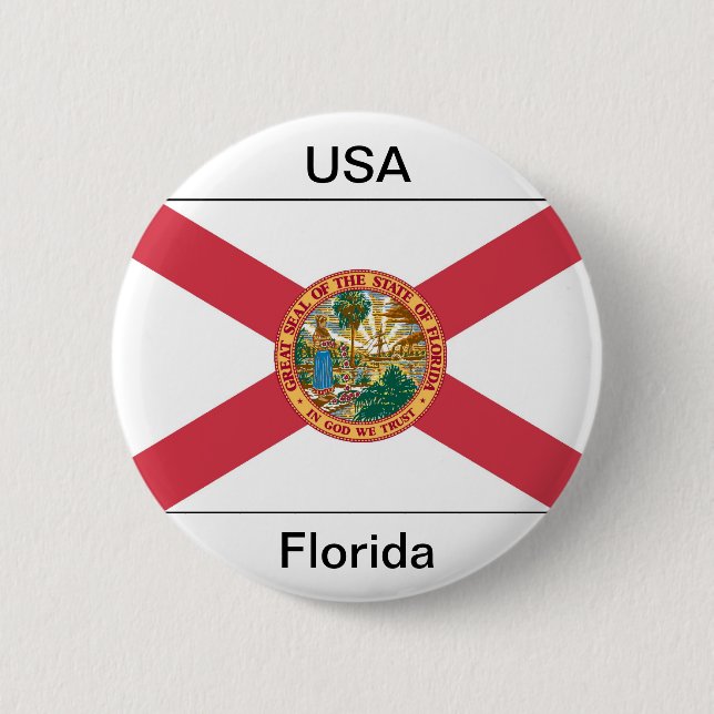 Florida flag pinback button (Front)