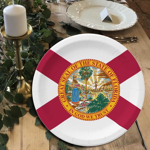 Florida Flag plates party sports Florida Paper Plates