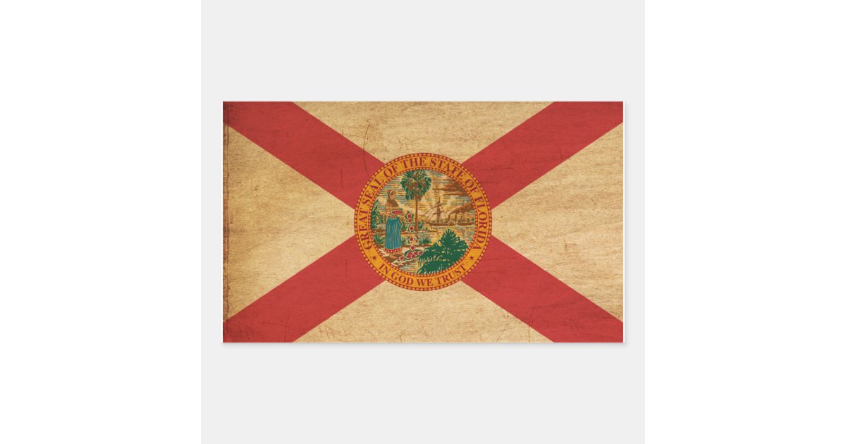 Florida Flag Rectangular Sticker | Zazzle