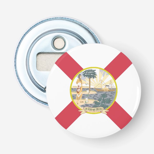 Florida Flag: The Sunshine State of Floridians Bottle Opener (Front)