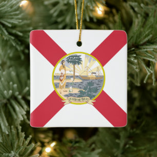 Florida Flag: The Sunshine State of Floridians Ceramic Ornament
