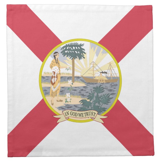 Florida Flag: The Sunshine State of Floridians Cloth Napkin (Front)
