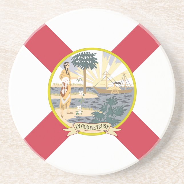 Florida Flag: The Sunshine State of Floridians Coaster (Front)