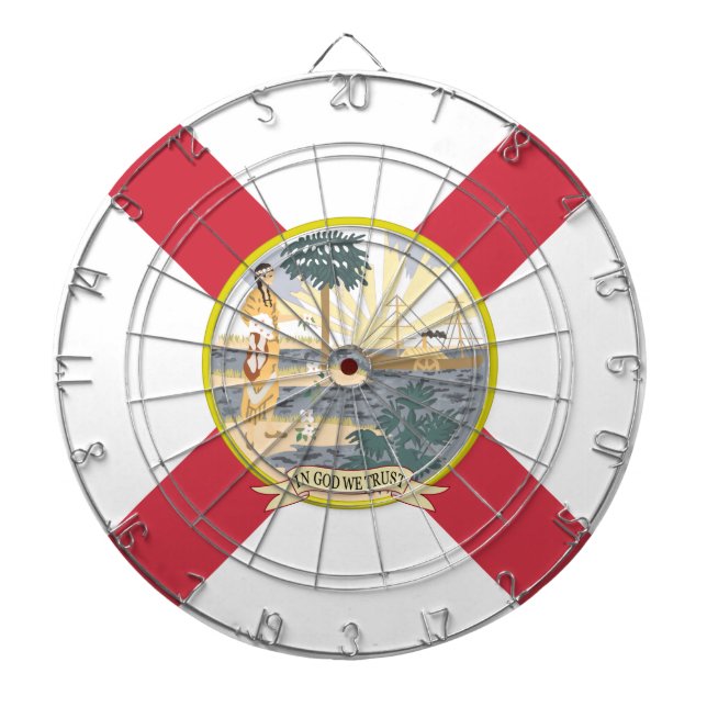 Florida Flag: The Sunshine State of Floridians Dart Board (Front)