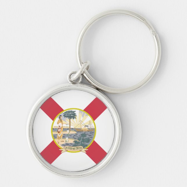 Florida Flag: The Sunshine State of Floridians Keychain (Front)