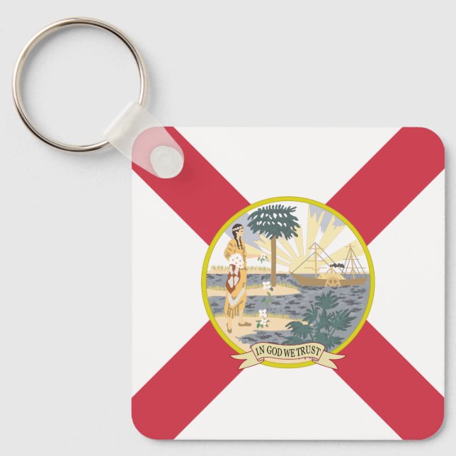 Florida Flag: The Sunshine State of Floridians Keychain (Front)