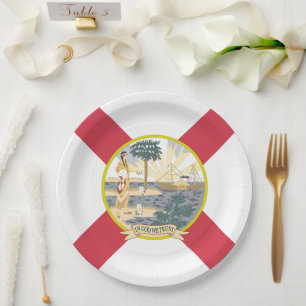 Florida Flag: The Sunshine State of Floridians Paper Plates
