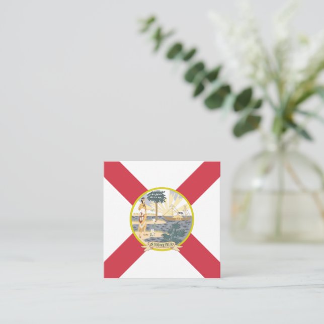 Florida Flag: The Sunshine State of Floridians Square Business Card (Standing Front)