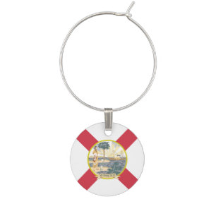 Florida Flag: The Sunshine State of Floridians Wine Charm