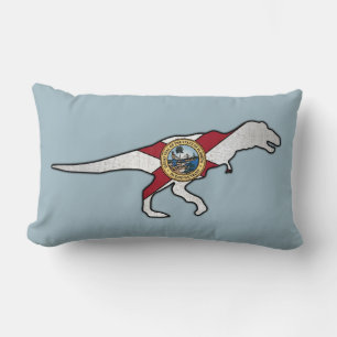 Florida flag trex dinosaur throw pillow